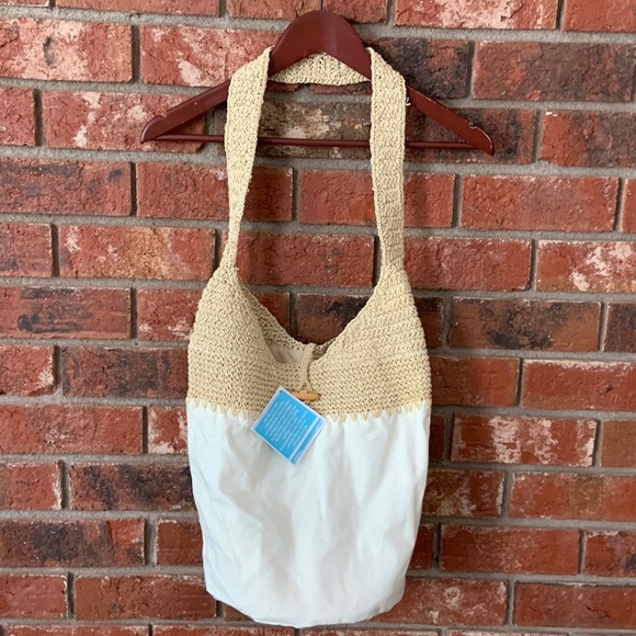 jeff gordon inc. Handbags - Neutral Straw Canvas Summer Bucket Beach Tote Bag